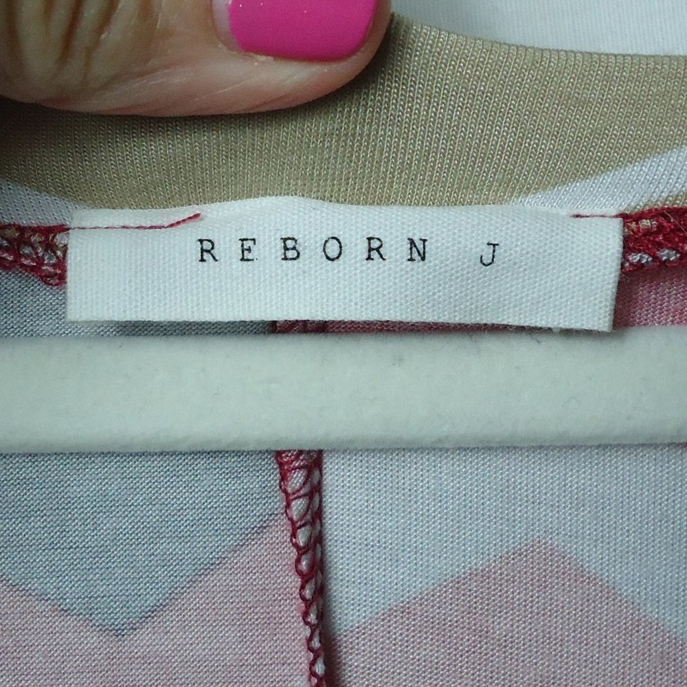 Reborn J Chevron Print Multi Color A Line Dress - image 4